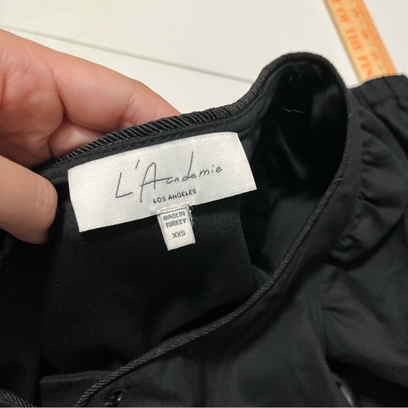 L'Academie The Lauren Black Corset Blouse XXS M2 - Picture 5 of 10